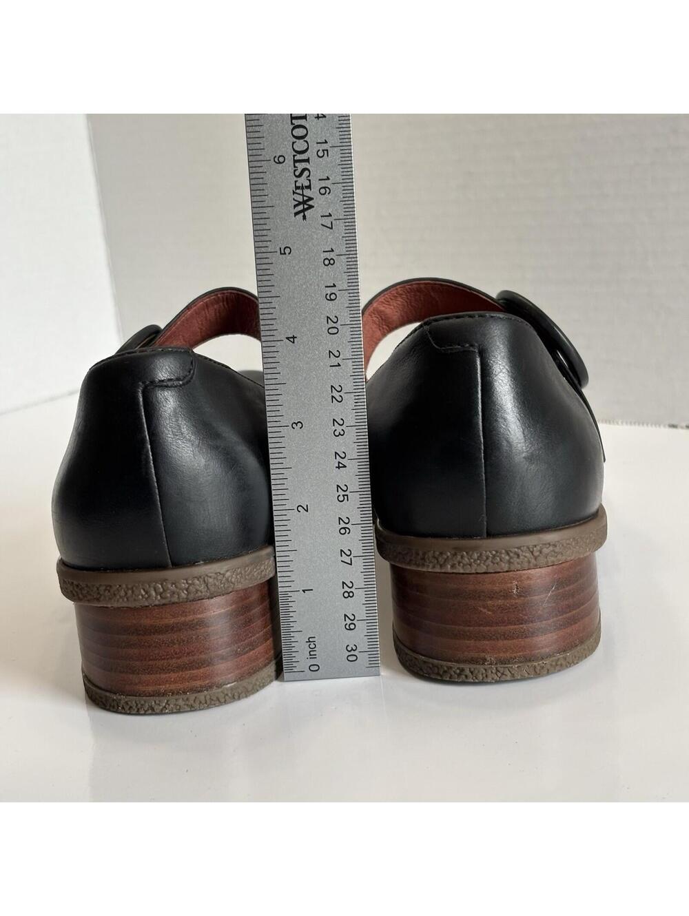 Dansko Brandy Mary Jane Burnished Black Leather Shoes Women's 9.5 Comfort Buckle - Picture 5 of 16